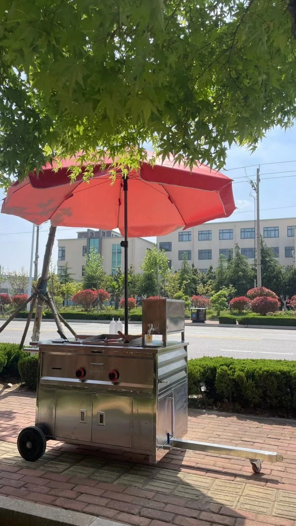 Hot Dog Umbrella Push Cart